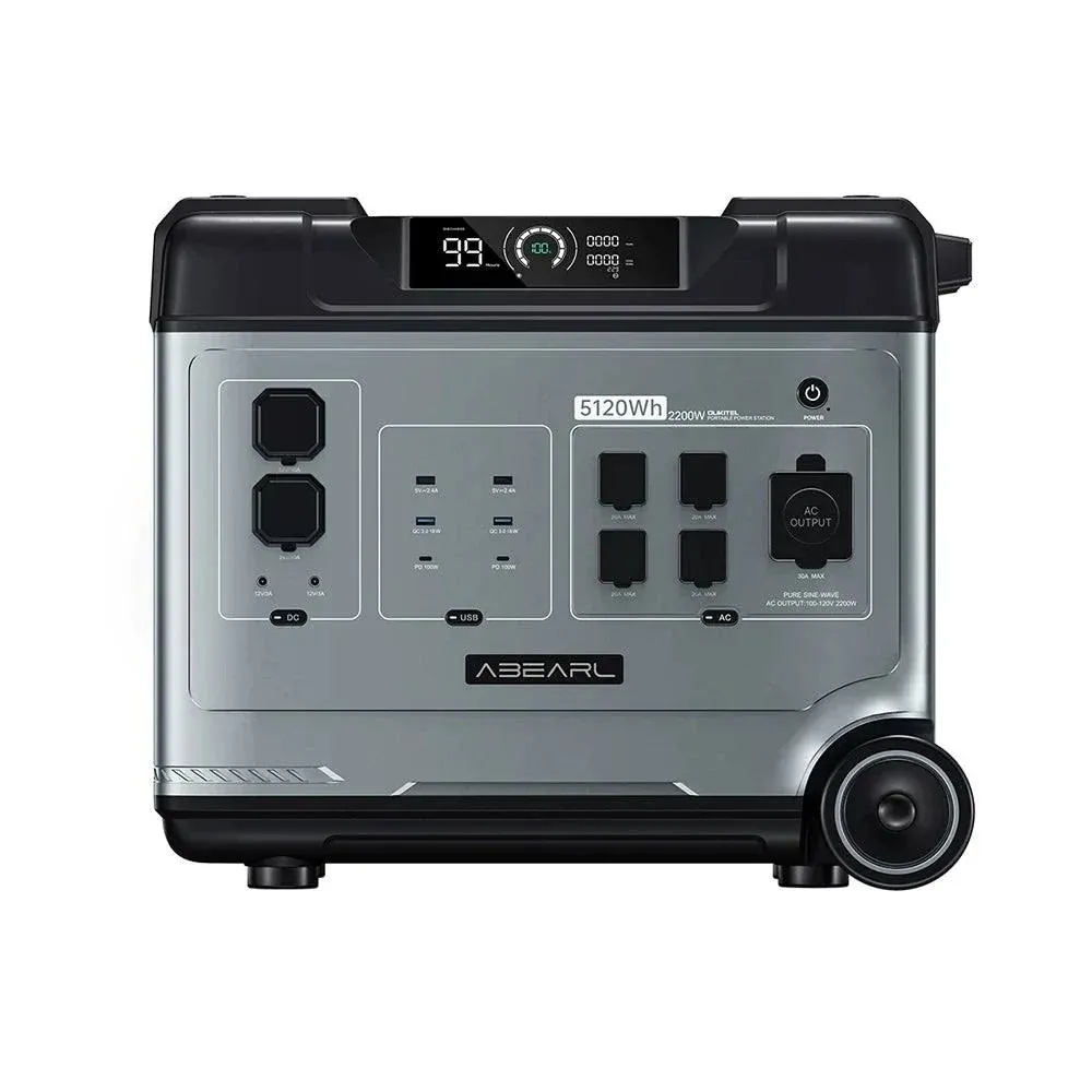 P5000 Power Station 5120Wh LiFePO4 Solar Generator 5x2200W AC Outlets (4000W Surge) UPS Battery