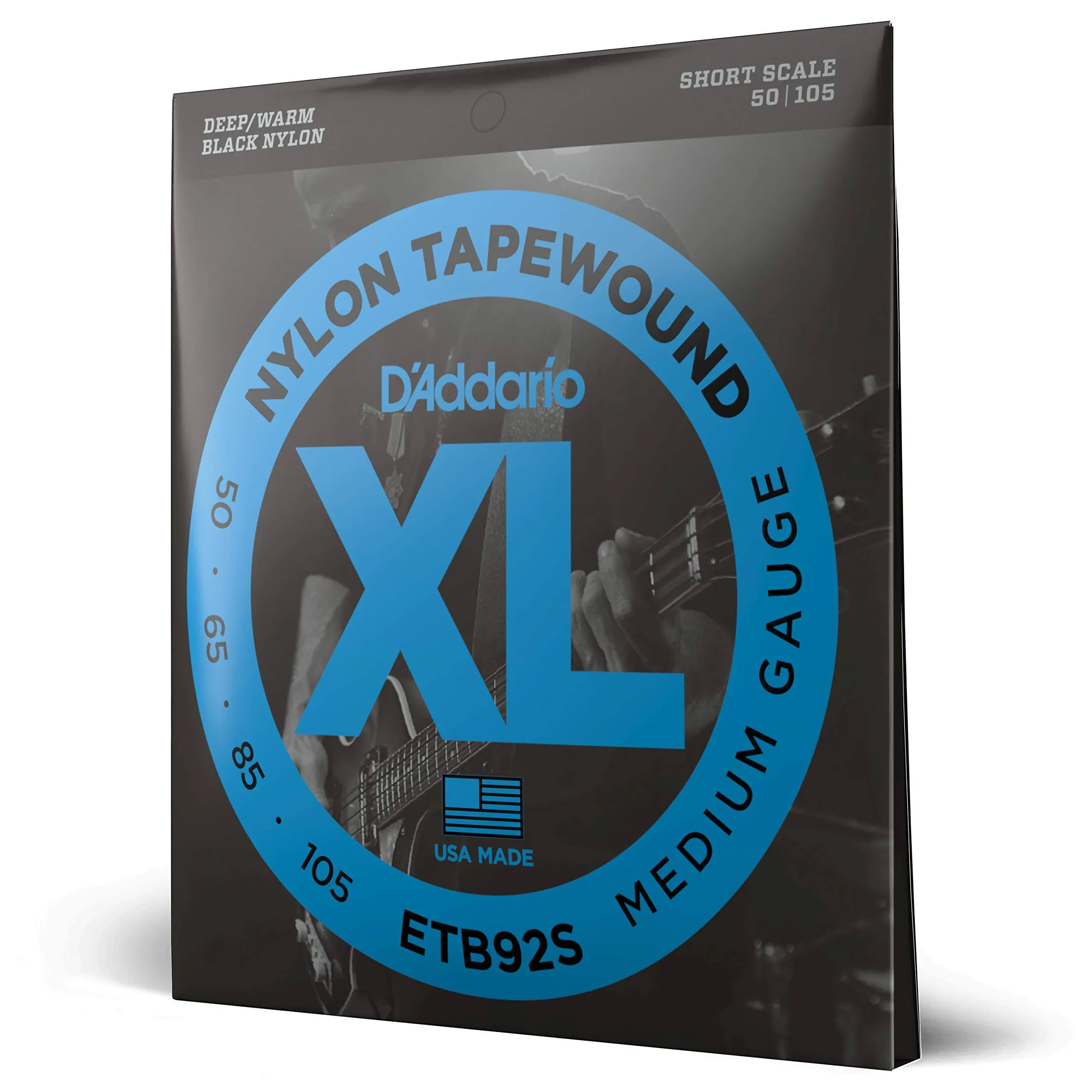 D&#039;Addario ETB92S Tapewound Bass Guitar Strings, Medium, 50-105, Short Scale