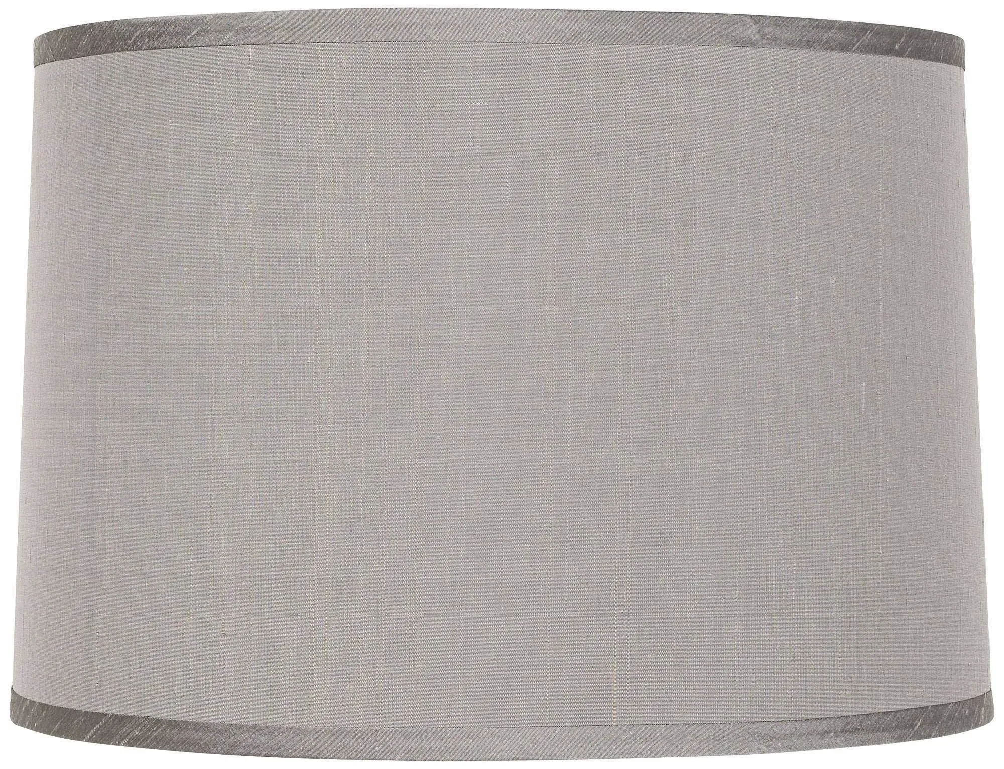 Platinum Gray Dupioni Medium Lamp Shade 15" Top x 16" Bottom x 11" High (Spider) Replacement with Harp and Finial - Springcrest