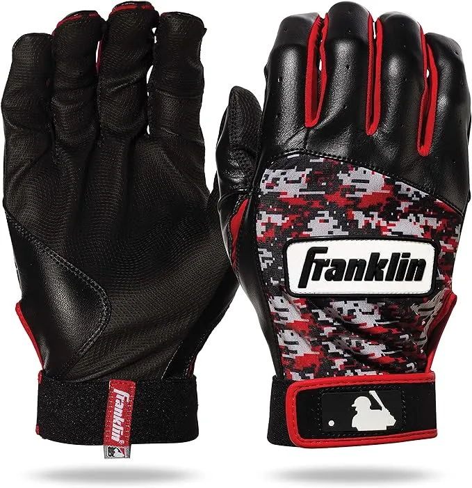 Franklin MLB Digitek Youth Batting Gloves White/Black Medium