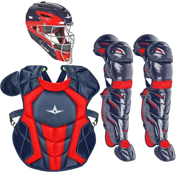 All-Star System 7 Axis Youth Two Tone Catcher's Set, Navy/Scarlet