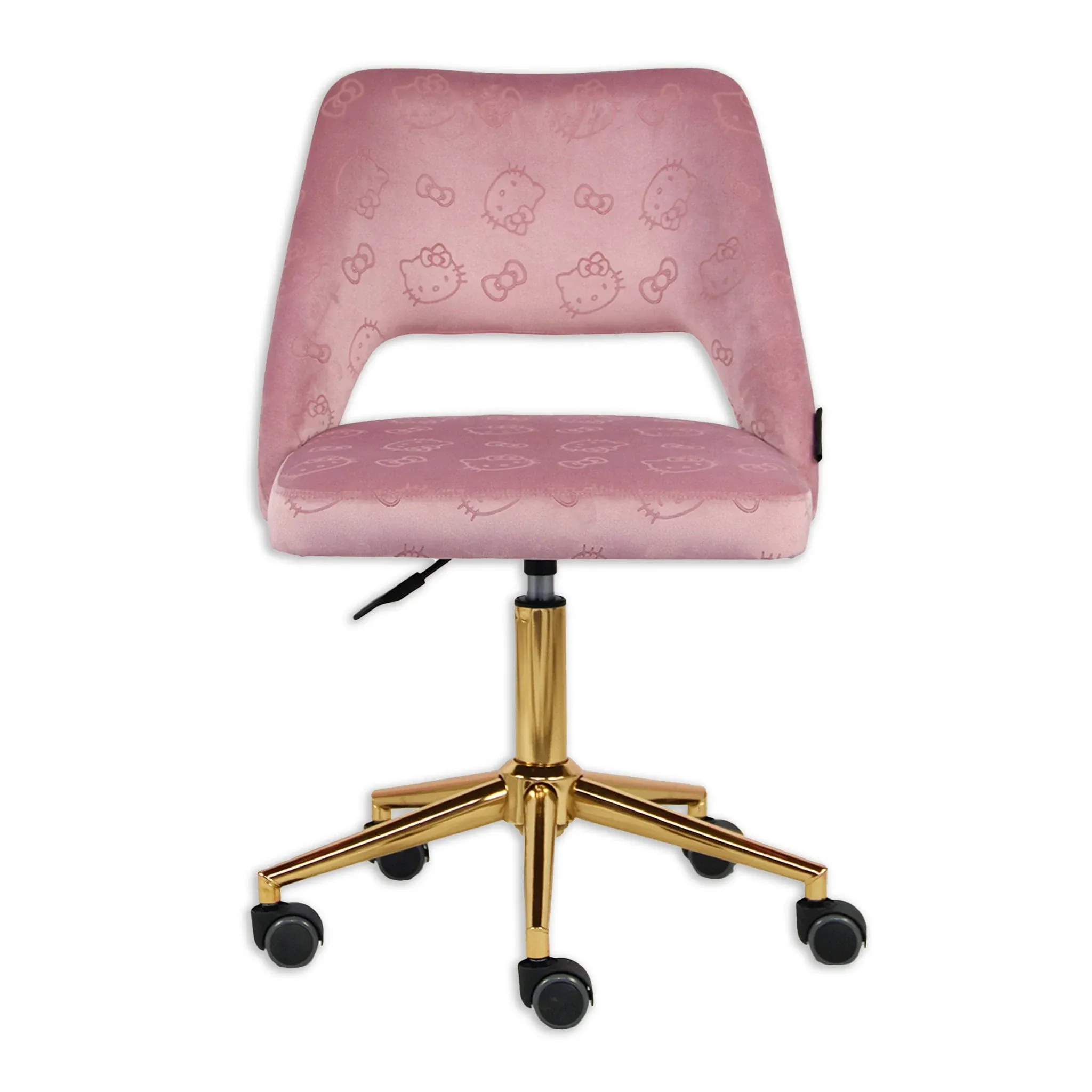 Impressions Vanity Hello Kitty Velvet Swivel Vanity Chair with Back, Ergonomic ...