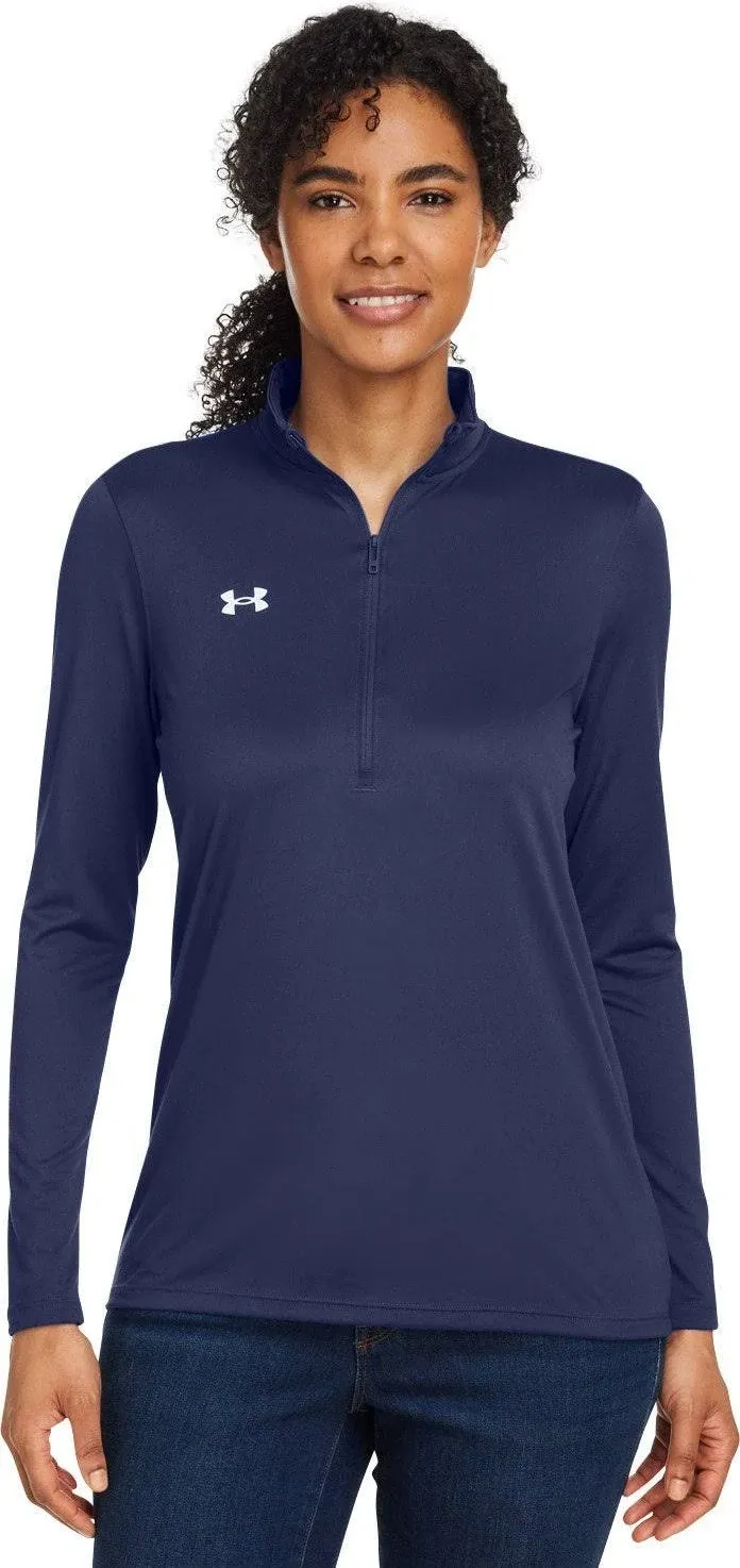 Under Armour Ladies' Team Tech Half-Zip, Mid nvy/ wht_ (Size M)