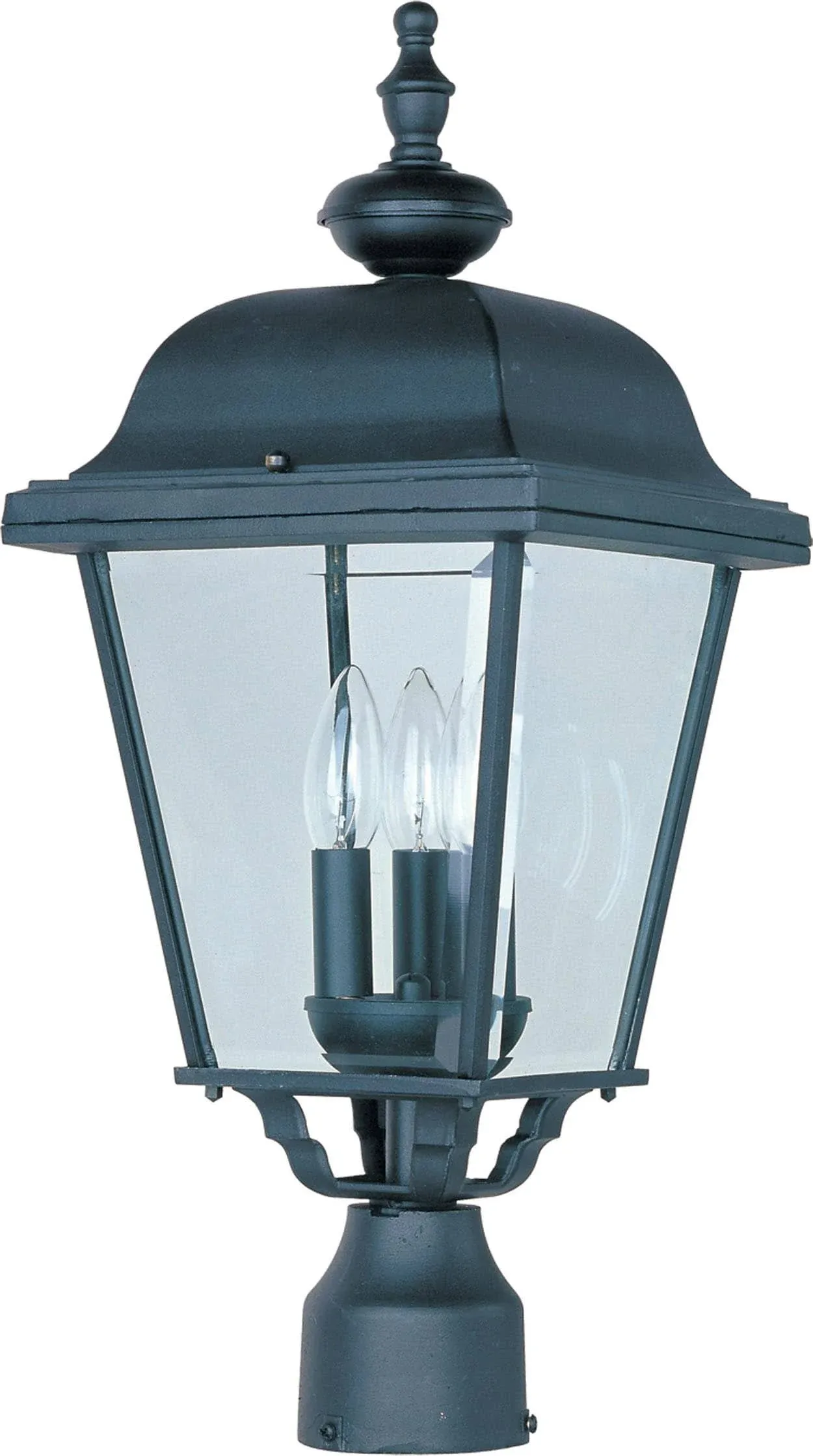 Maxim Builder Cast 3-Light Outdoor Pole/Post Lantern - Black - 3008BK