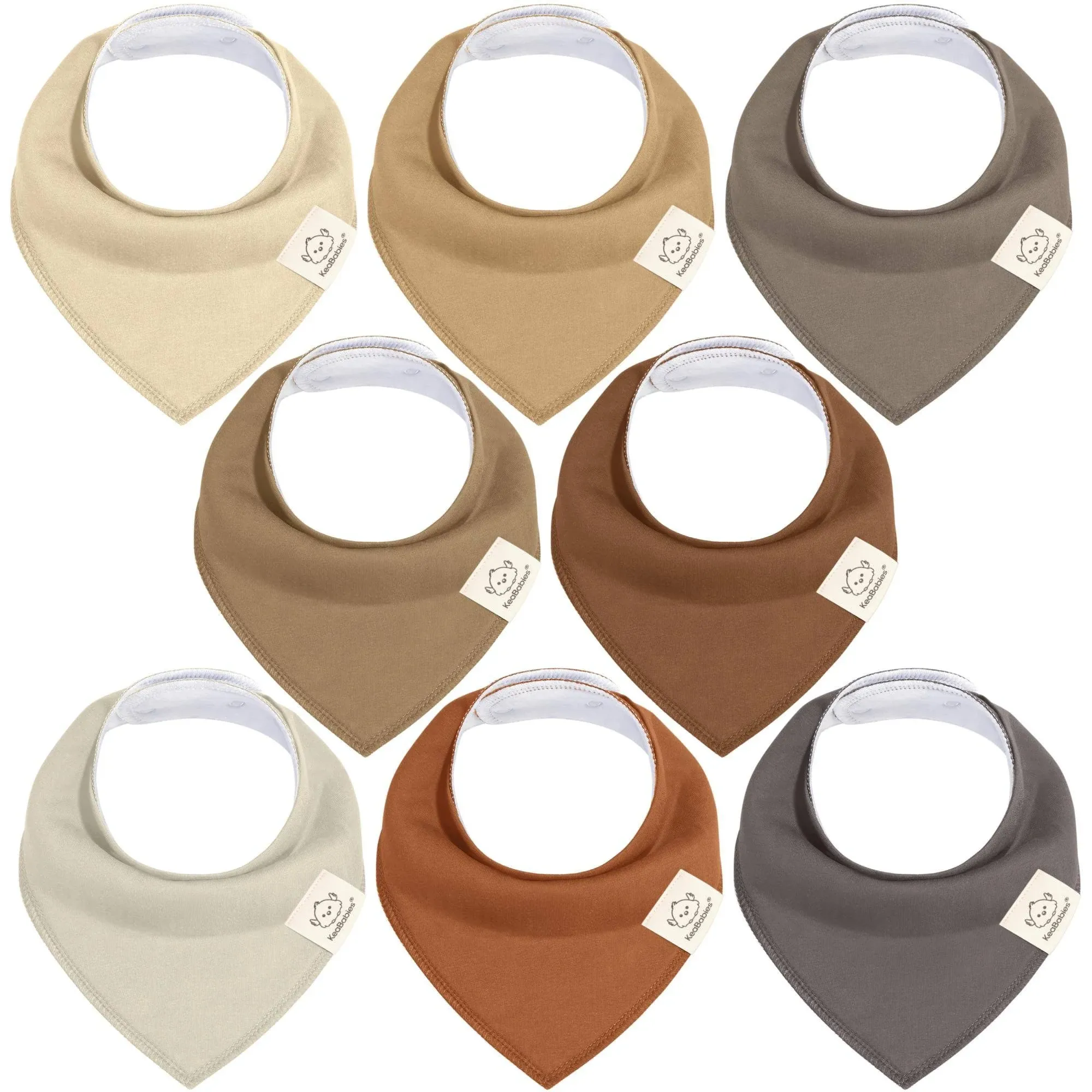 KeaBabies 8-Pack Organic Bandana Bibs in Terracotta