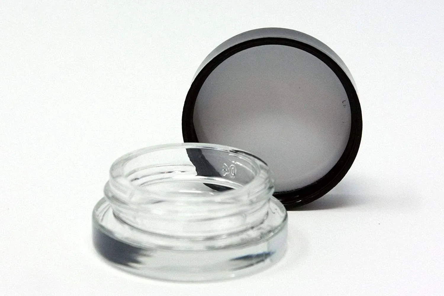 90pcs Thick Bottom Low Profile 7ml Glass Jars with Black Lids : Air tight con...