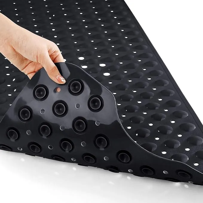 Yimobra Shower Mat Bathtub Mat Non Slip 40 x 16, Bath Mat for Tub Floor with Big Suction Cups and Drain Holes, Machine Washable Shower Mats for Inside Shower, Phthalate Latex Free, Clear