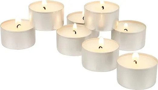 Stonebriar Long Burning Tealight Candles - 8 Hours - White - Unscented - 100 Pack