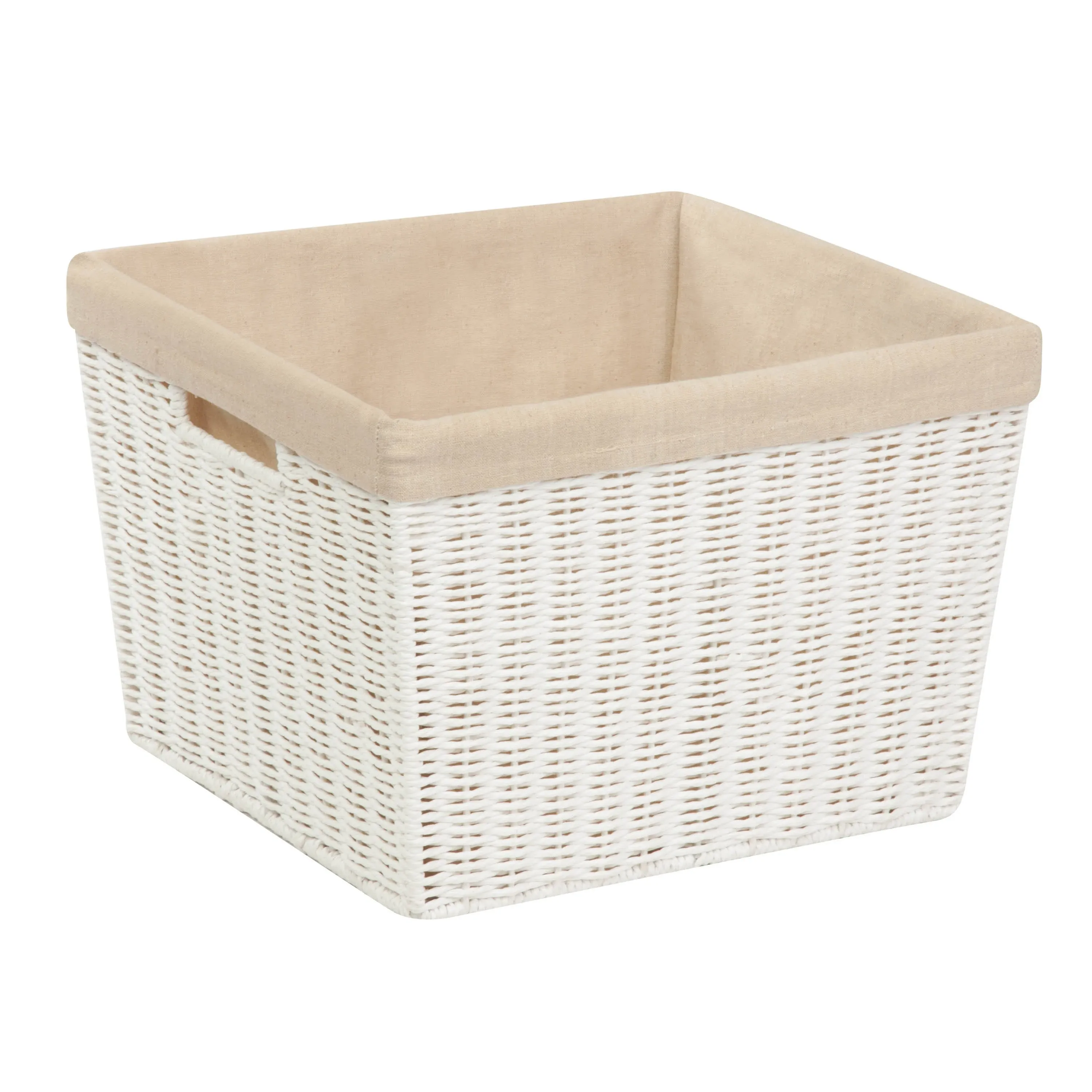 Honey Can Do Parchment Cord Basket with Liner White