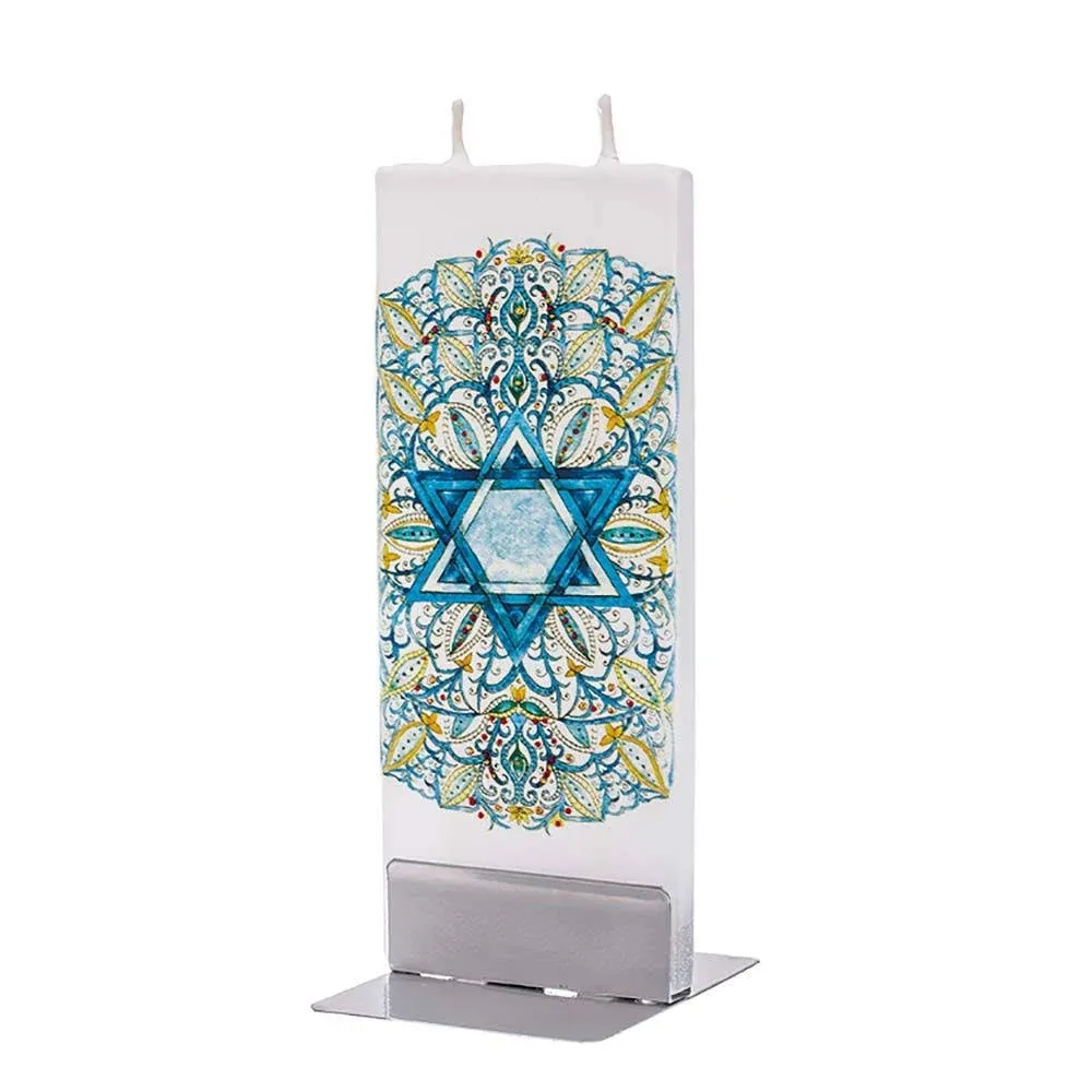 Flatyz Star of David Twin Wick Flat Candle