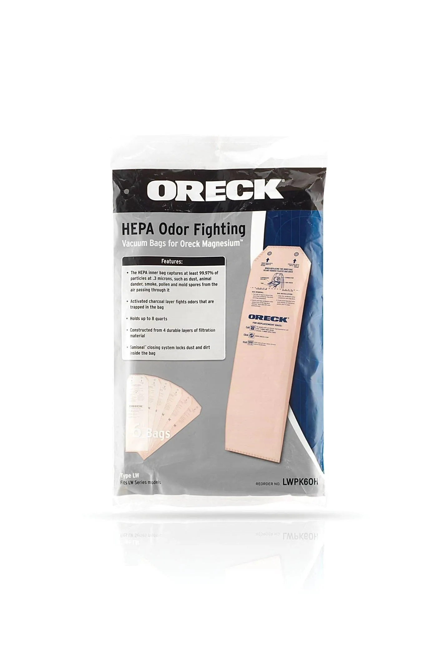 Oreck HEPA Odor Fighting Vacuum Bags Magnesium