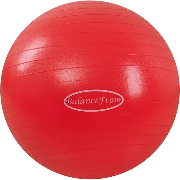 Balancefrom Anti-Burst and Slip Resistant Exercise Ball Yoga Ball Fitness Ball Birthing Ball with Quick Pump, 2,000-Pound Capacity (38-45cm, S, Red)