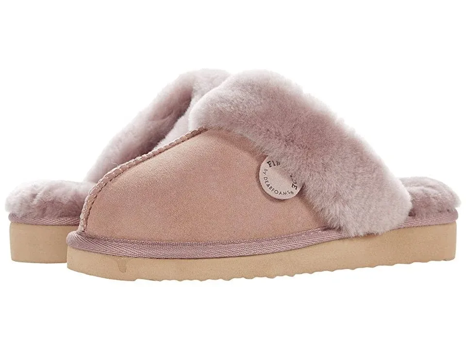 Dearfoams Women's Fireside By Sydney Genuine Shearling Scuff Slipper