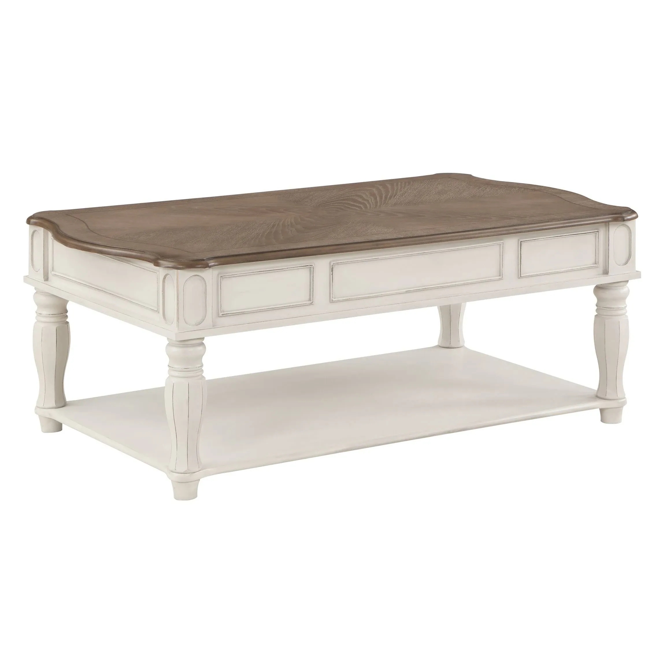 Acme Furniture Florian Oak and Antique White Coffee Table with Lift Top