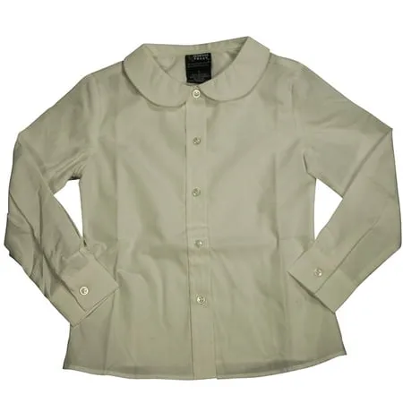 French Toast Girls Long Sleeve Modern Peter Pan Collar Blouse