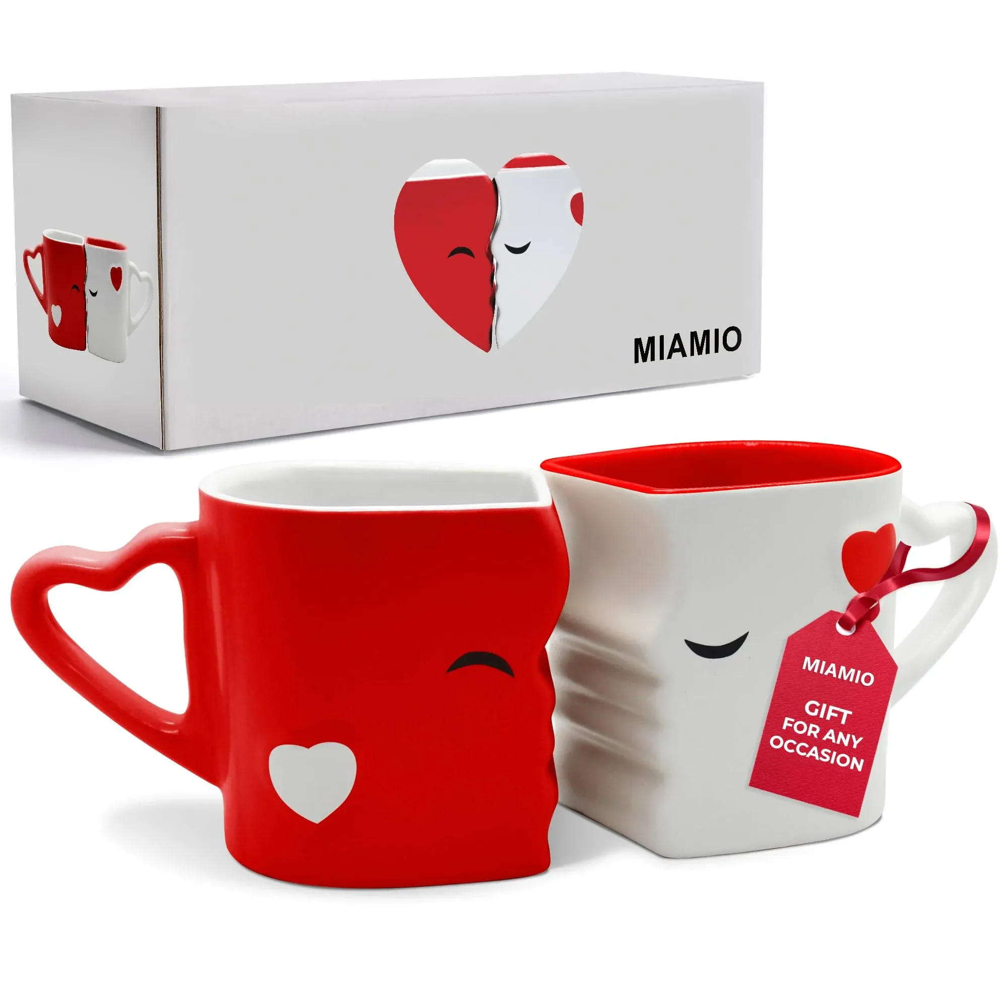 MIAMIO - Coffee Mugs/Kissing Mugs Bridal Pair Gift Set for Weddings/Birthday ...