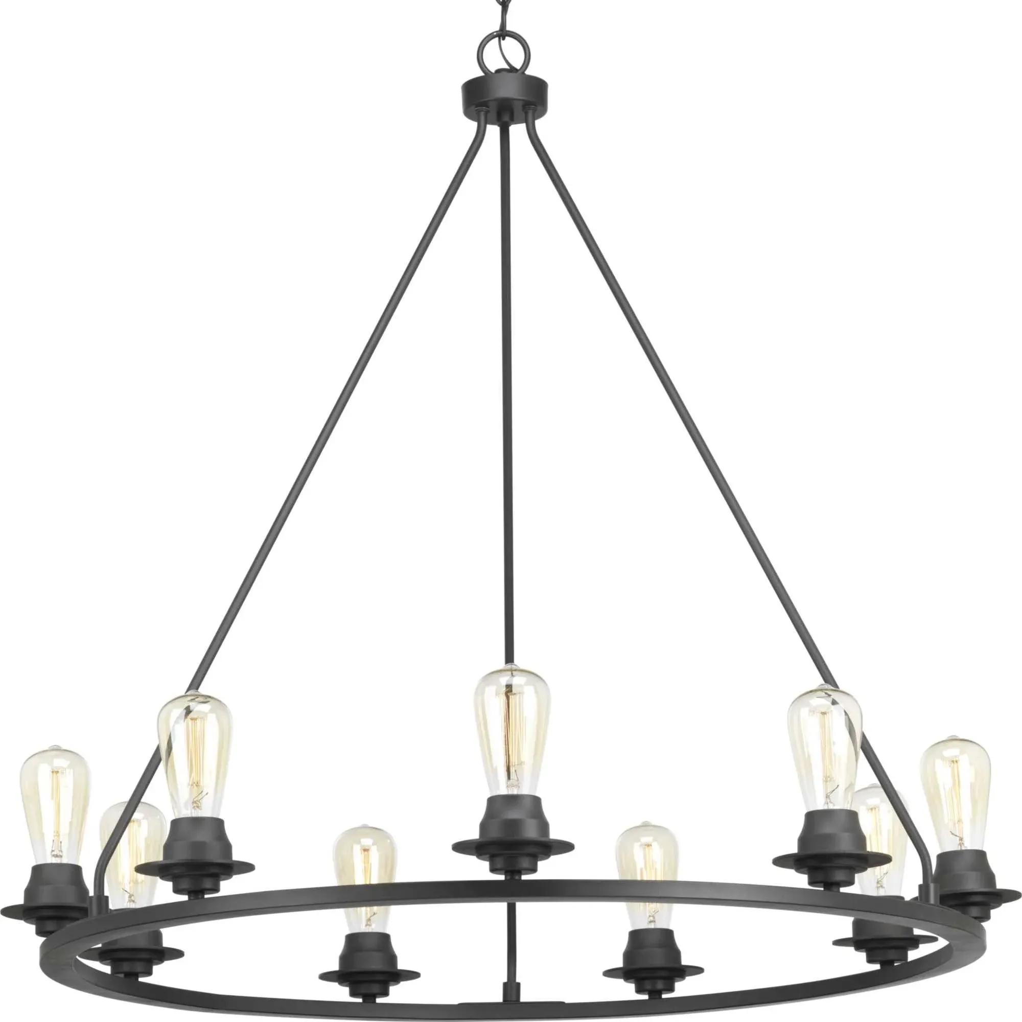 Progress Lighting P400016-143 Debut 9 Light 36 Inch Chandelier In Graphite