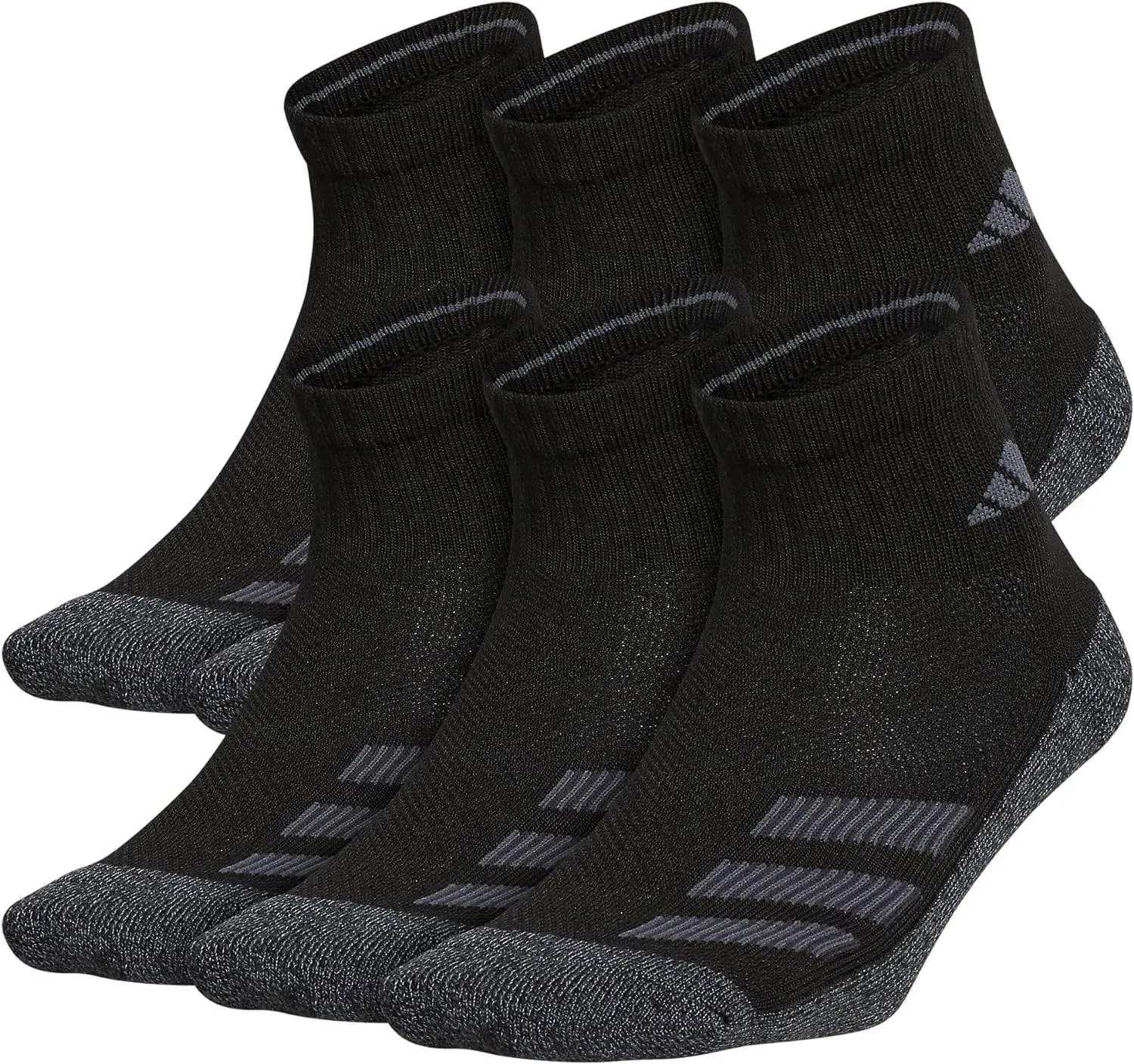 Adidas Men's Athletic Quarter Socks - 6-Pack - Black