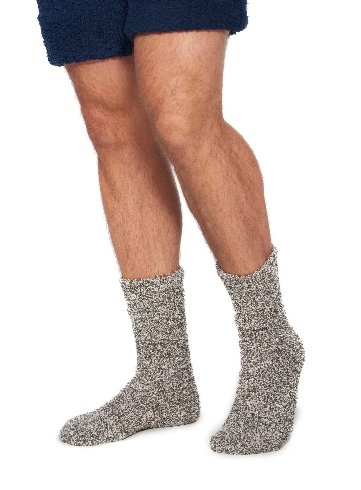 Barefoot Dreams CozyChic Heathered Men's Socks - Charcoal/White