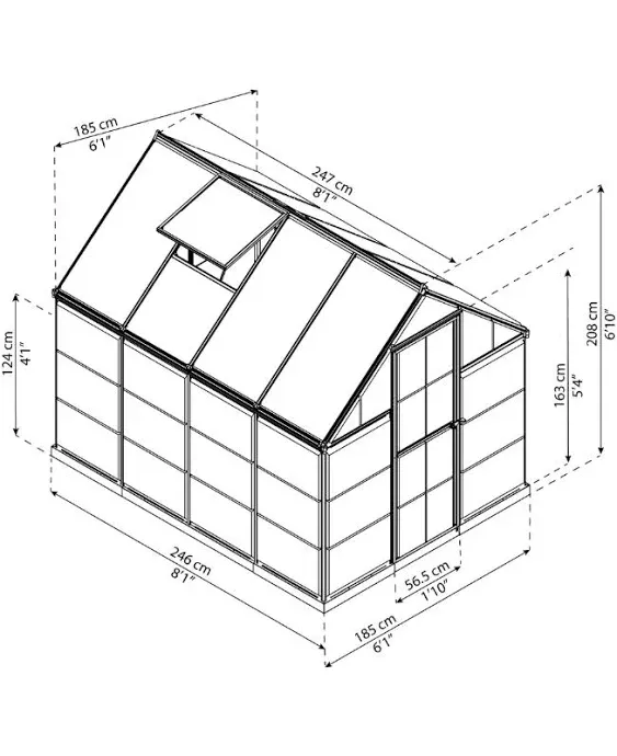 Palram HG5508 Hybrid Greenhouse, Silver