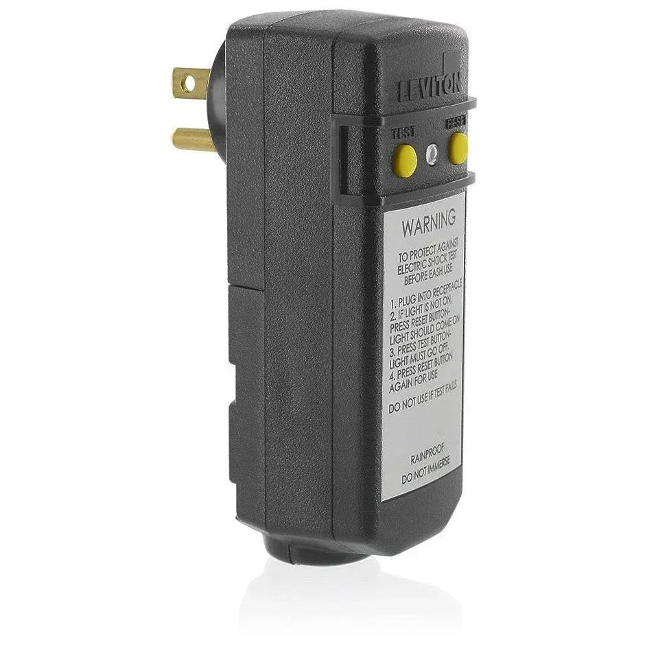 Leviton 16693 15-Amp, 120-Volt, Grounded, Compact Automatic Reset Right Angle ...