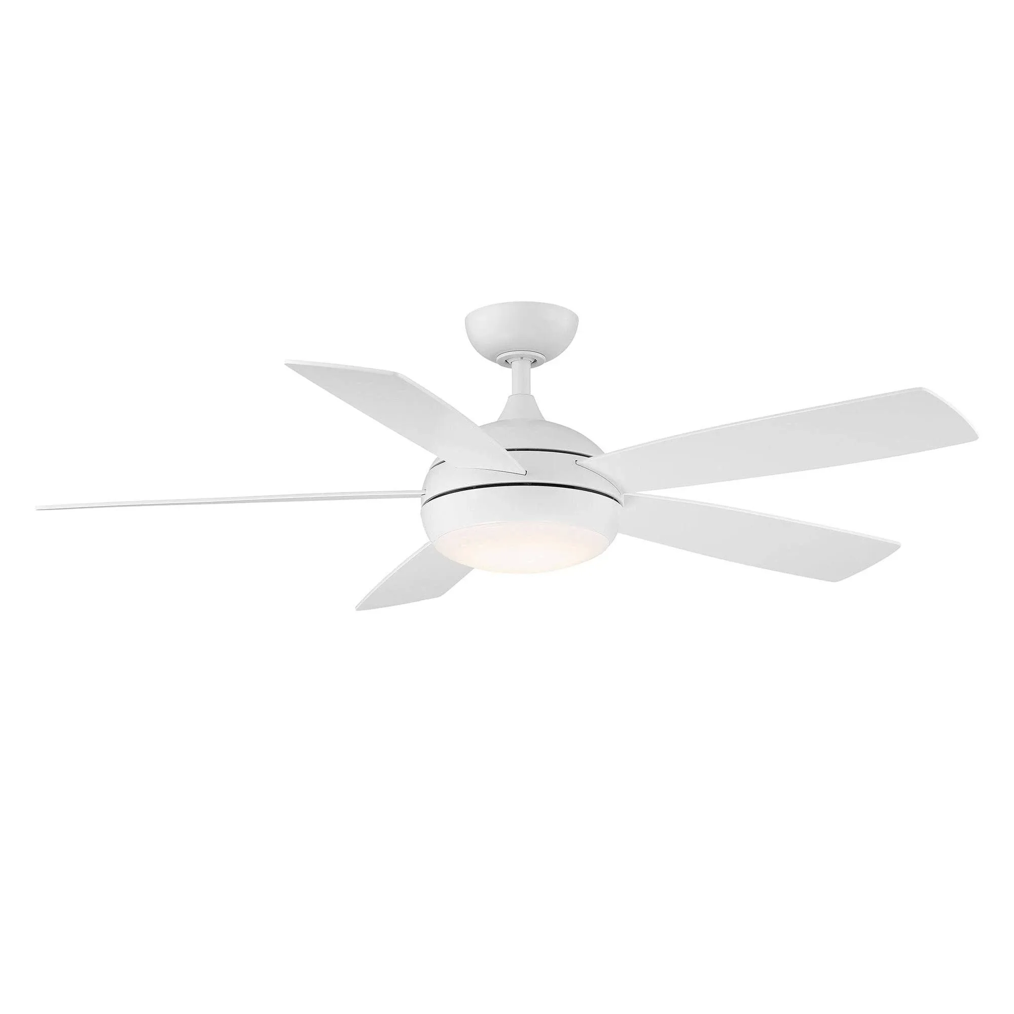 WAC Lighting Odyssey 52-in Matte White LED Indoor/Outdoor Smart Ceiling Fan with ...