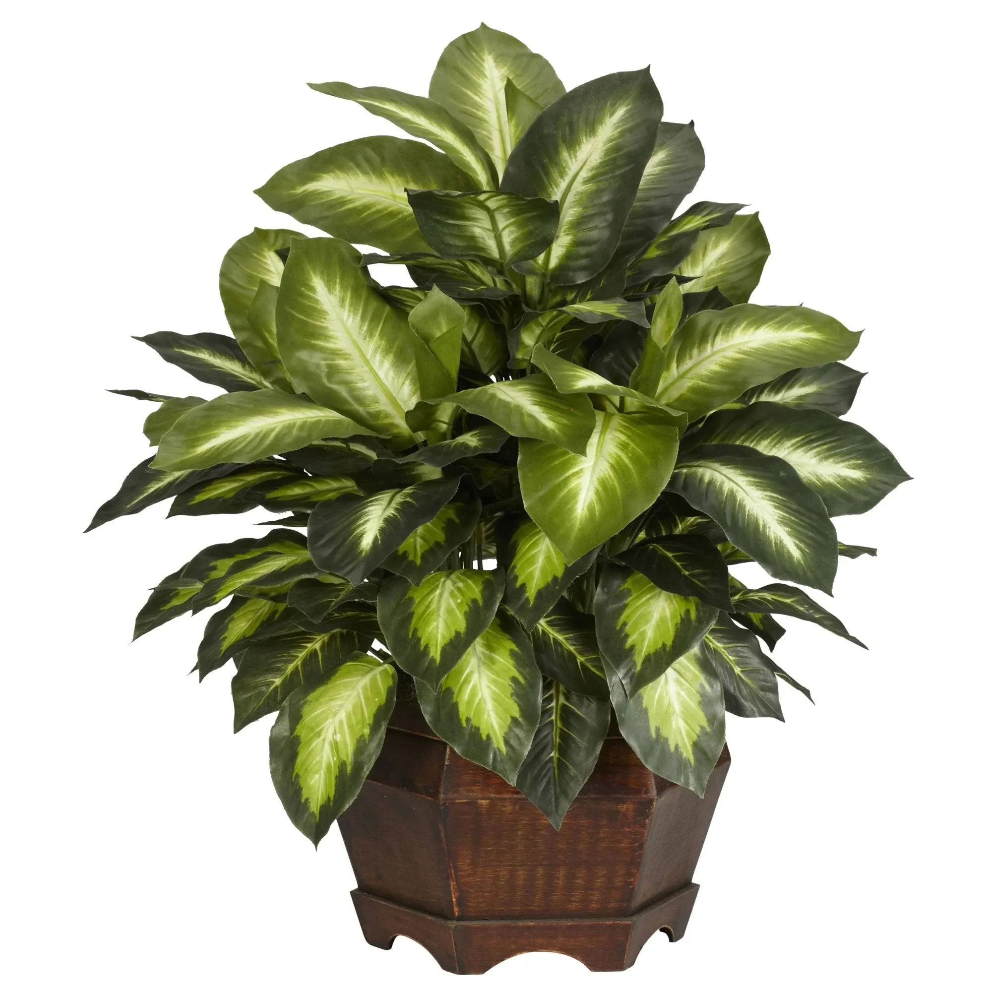 Nearly Natural Golden Dieffenbachia Silk Plant Green