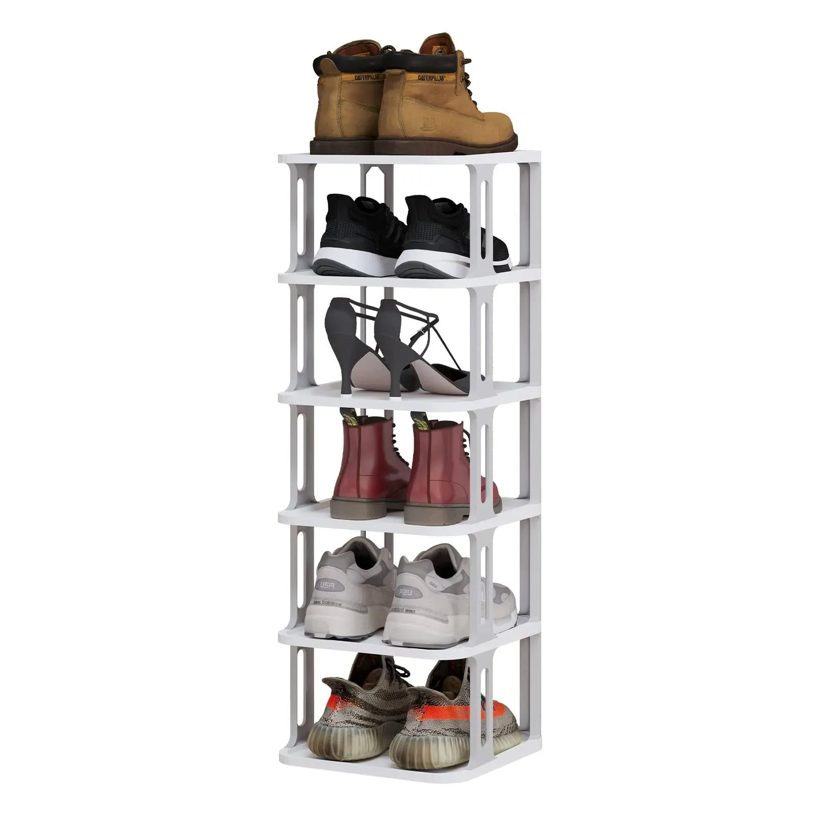 Haiice Shoe Rack Storage Organizer, 6-Tier Stackable Shoe Racks, Vertical ...