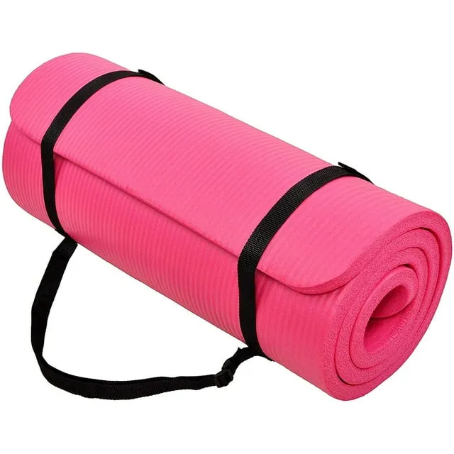 BalanceFrom GoCloud All-Purpose 1-Inch Extra Thick High Density Anti-Tear Exercise Yoga Mat with Carrying Strap (Pink)BalanceFrom GoCloud All-Purpose 1-Inch Extra Thick High Density Anti-Tear Exercise Yoga Mat with Carrying Strap (Pink)