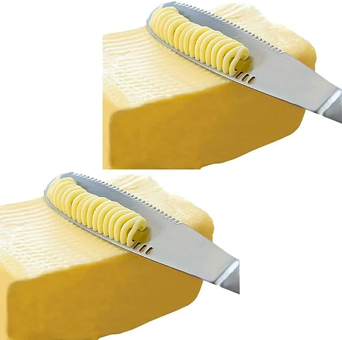 Stainless Steel Butter Spreader Knife 3 In 1 Kitchen Gadgets 2 Set