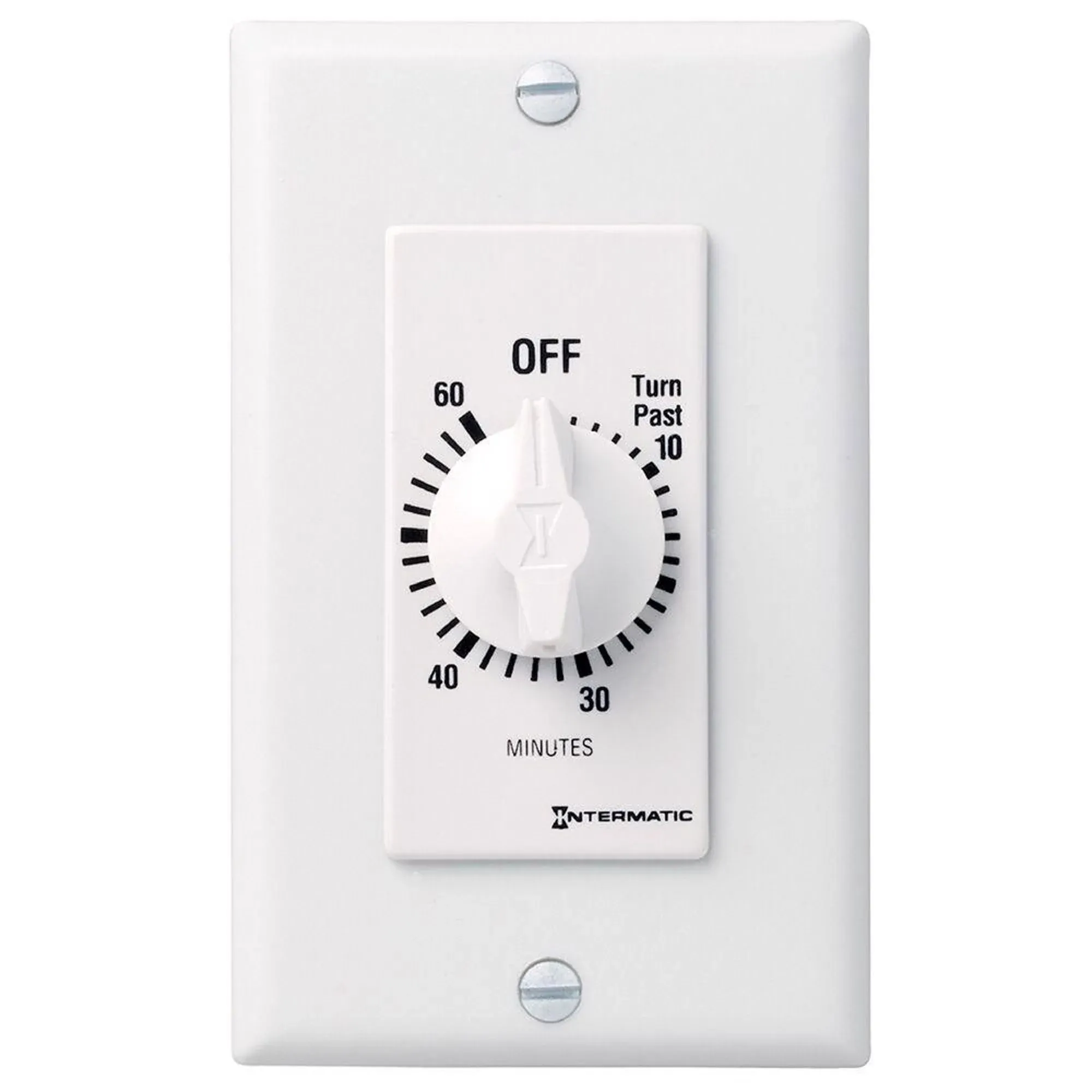 60 Minute Decorator Wall Switch Timer - 125 VAC 20 Amp - White