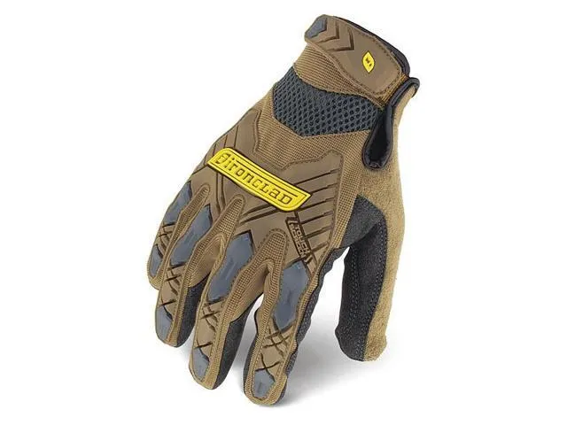 IRONCLAD IEX-PIG-04-L Impact Resistant Gloves, Size L, Brown, PR