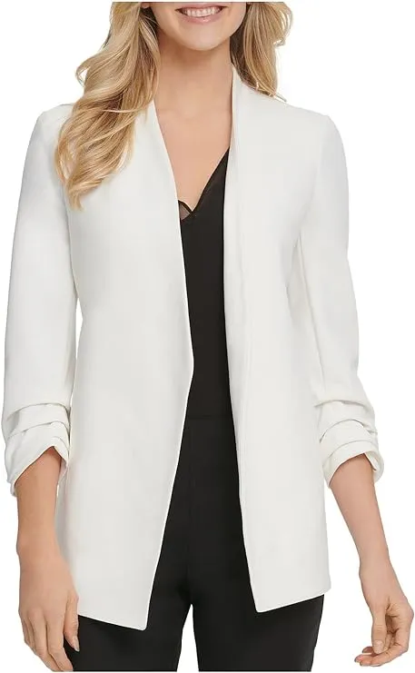 Dkny Open-Front Jacket - Ivory - M