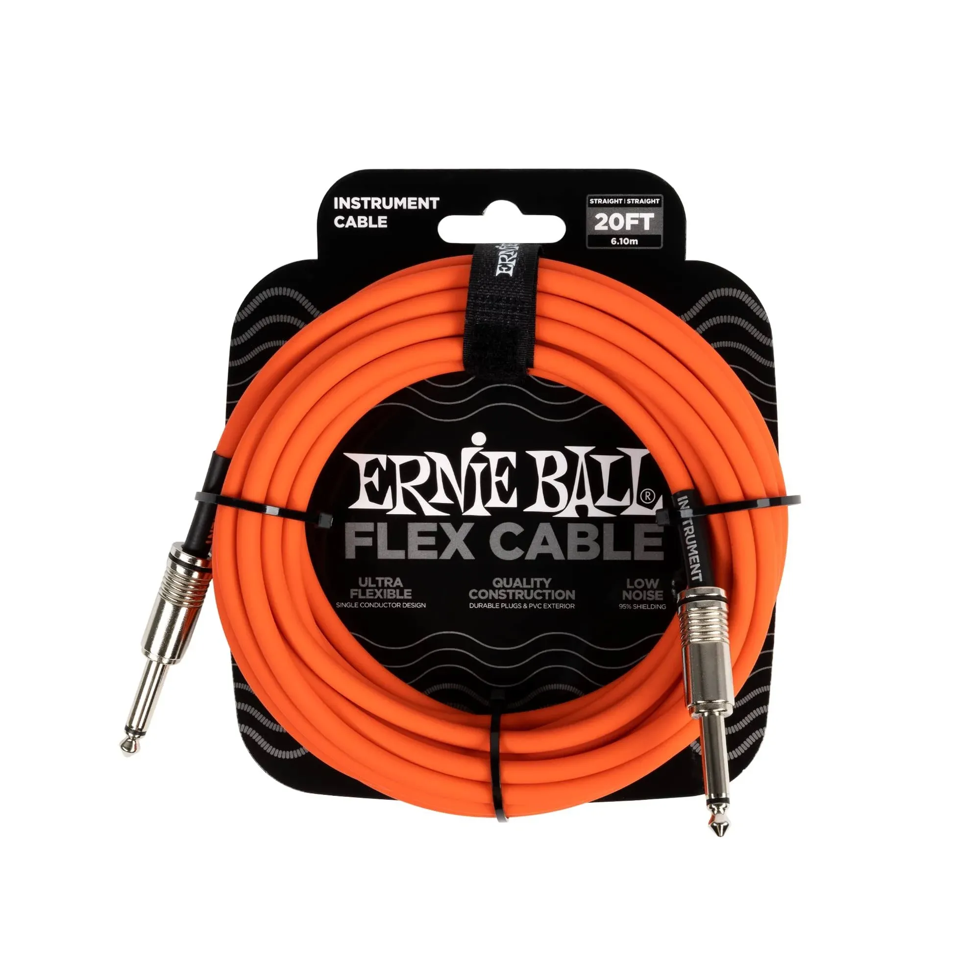 Ernie Ball Flex Instrument Cable Straight/Straight - Orange - 20 ft.