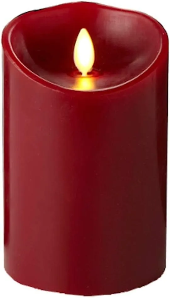 Luminara Flameless Candle: Cinnamon Scented Moving Flame Candle with Timer (5 Red)