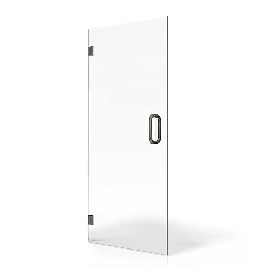 Single Hinge Glass Shower Door Ravello Series with Brushed Nickel Finish 30"x80" - 3/8" Tempered Glass with Smart Guard Easy Clean Coating - Frameless Swing Corner Shower Door by Fab Glass and Mirror