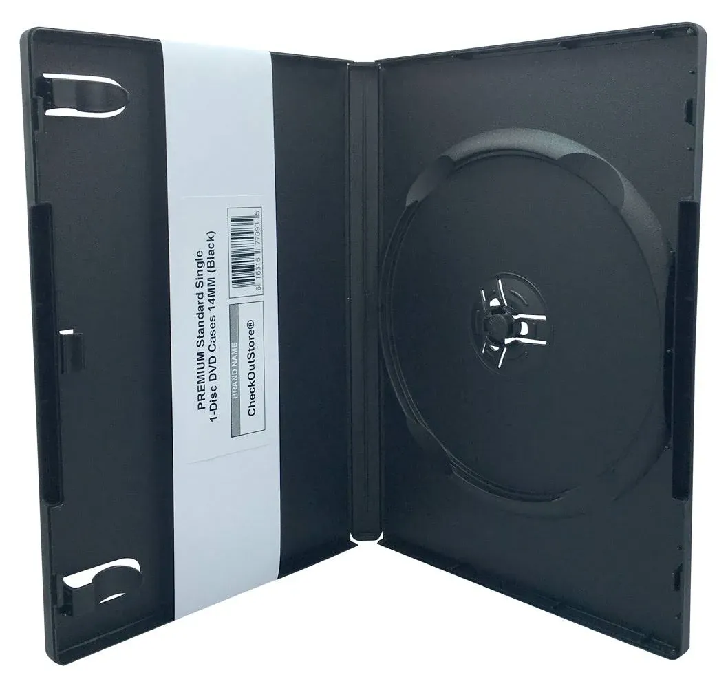 CheckOutStore Premium Standard Single 1-Disc DVD Cases 14mm Black / 10