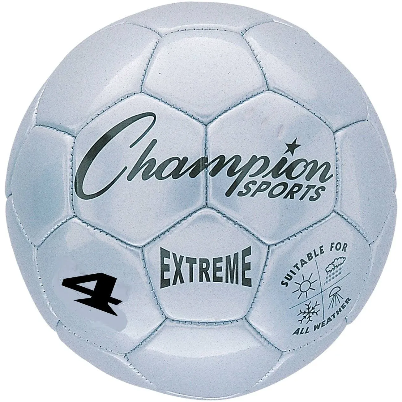 Champion Sports - Extreme Soccer Ball, Size 4, Silver