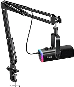 All-in-One RGB Gaming Microphone Kit with Boom Arm - Perfect for Podcasters