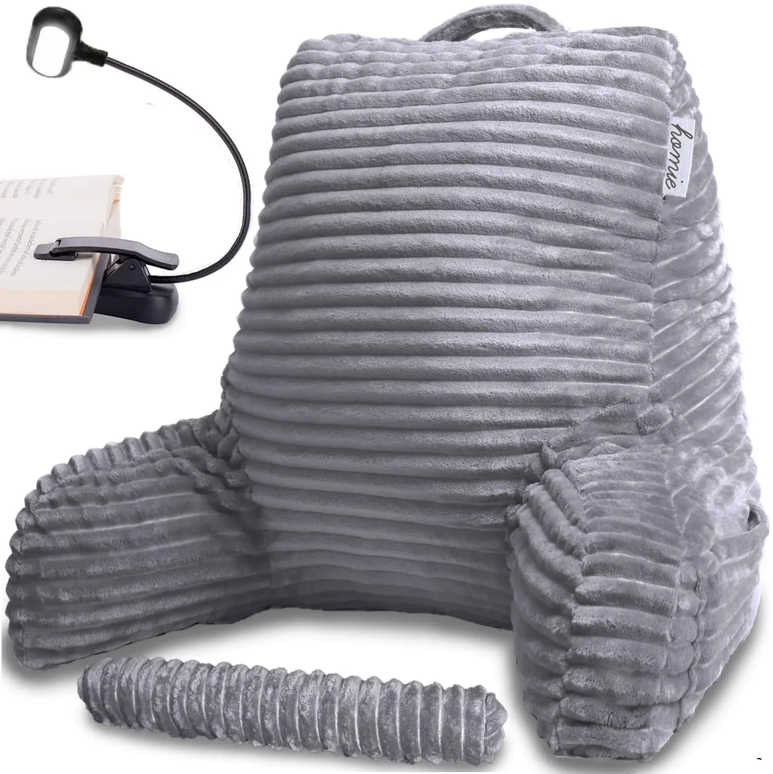 Homie Reading Pillow with Reading Light and Wrist Support, Has Arm Rests, and B