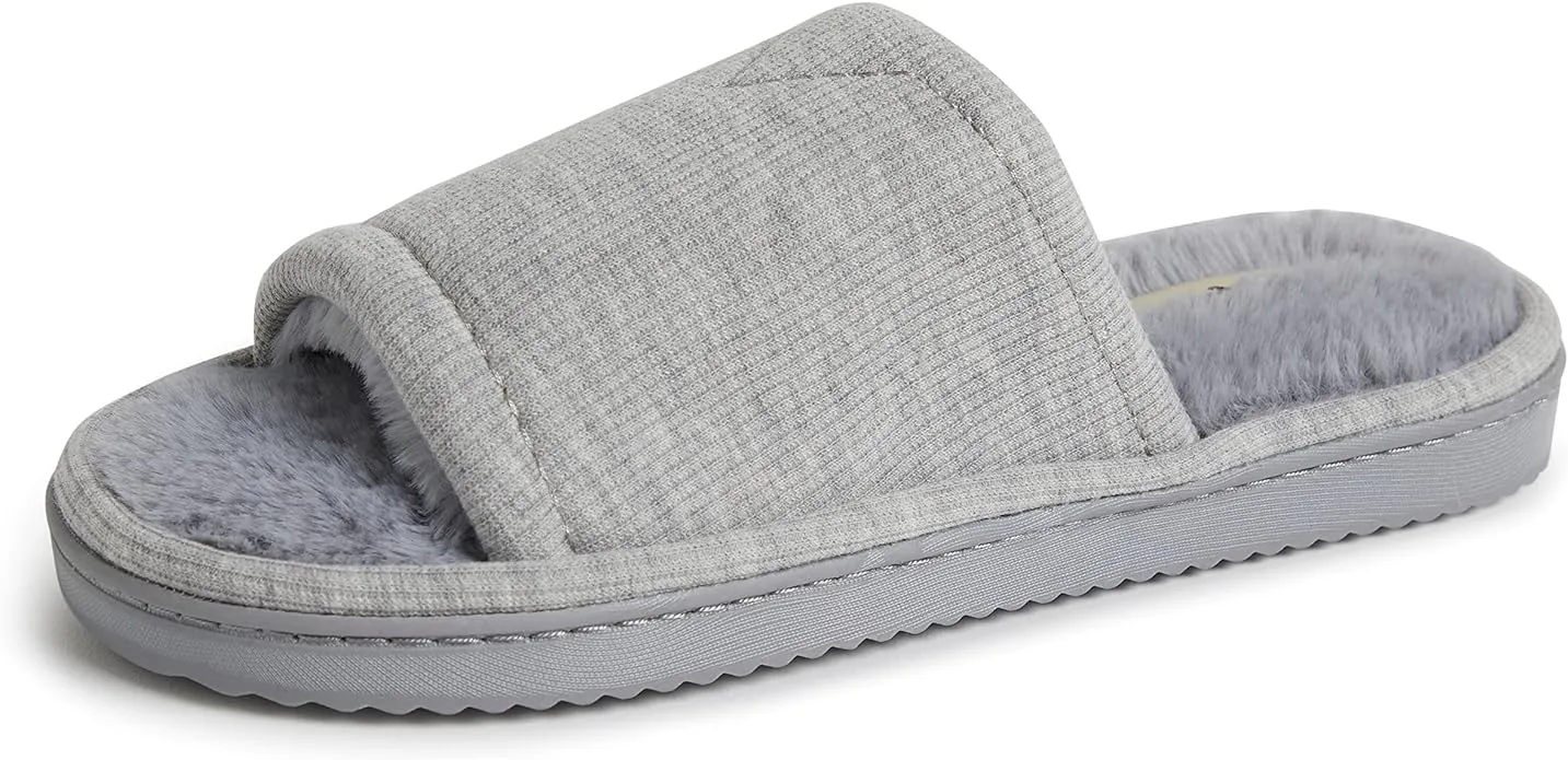 Dearfoams Women's Demi Rib Knit Slide Slipper