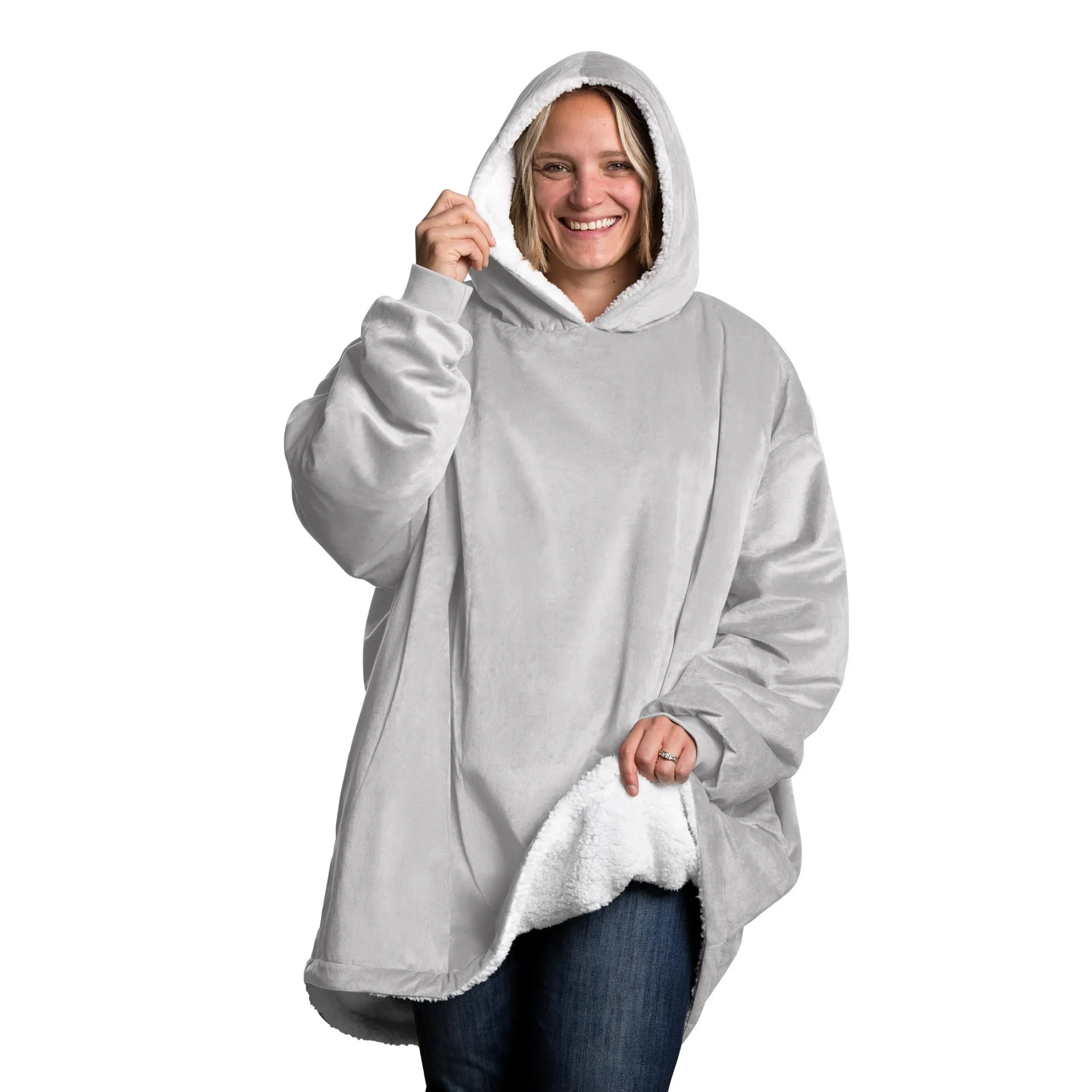 Bare Home Wearable Blanket Hoodie - Soft Plush Sherpa - Warm and Cozy - Oversized Wearable Blanket - Adult & Kid Sizes