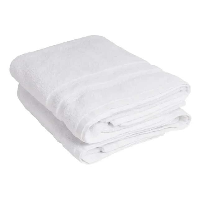 Living Fashions Luxury White Bath Towels Large - 600 GSM Soft Ringspun Premium ...