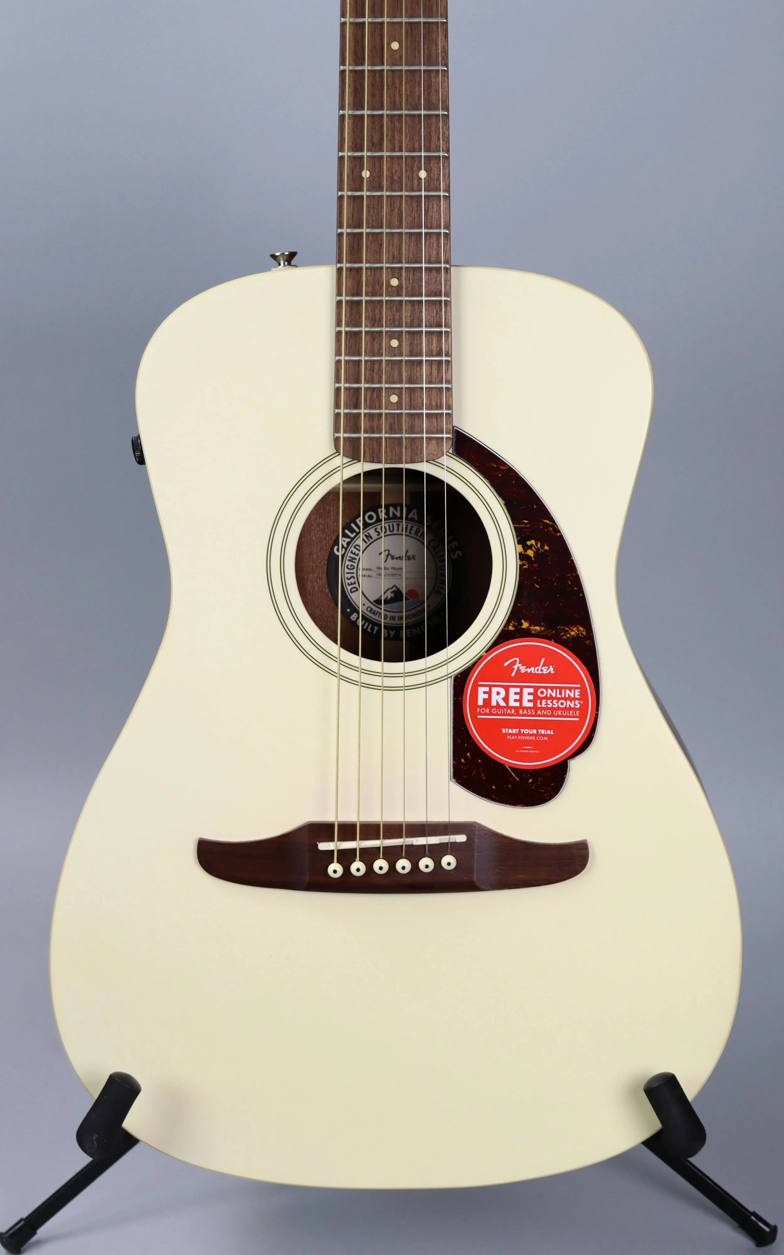 Fender California Malibu Player Acoustic-Elect<wbr/>ric Guitar Olympic White