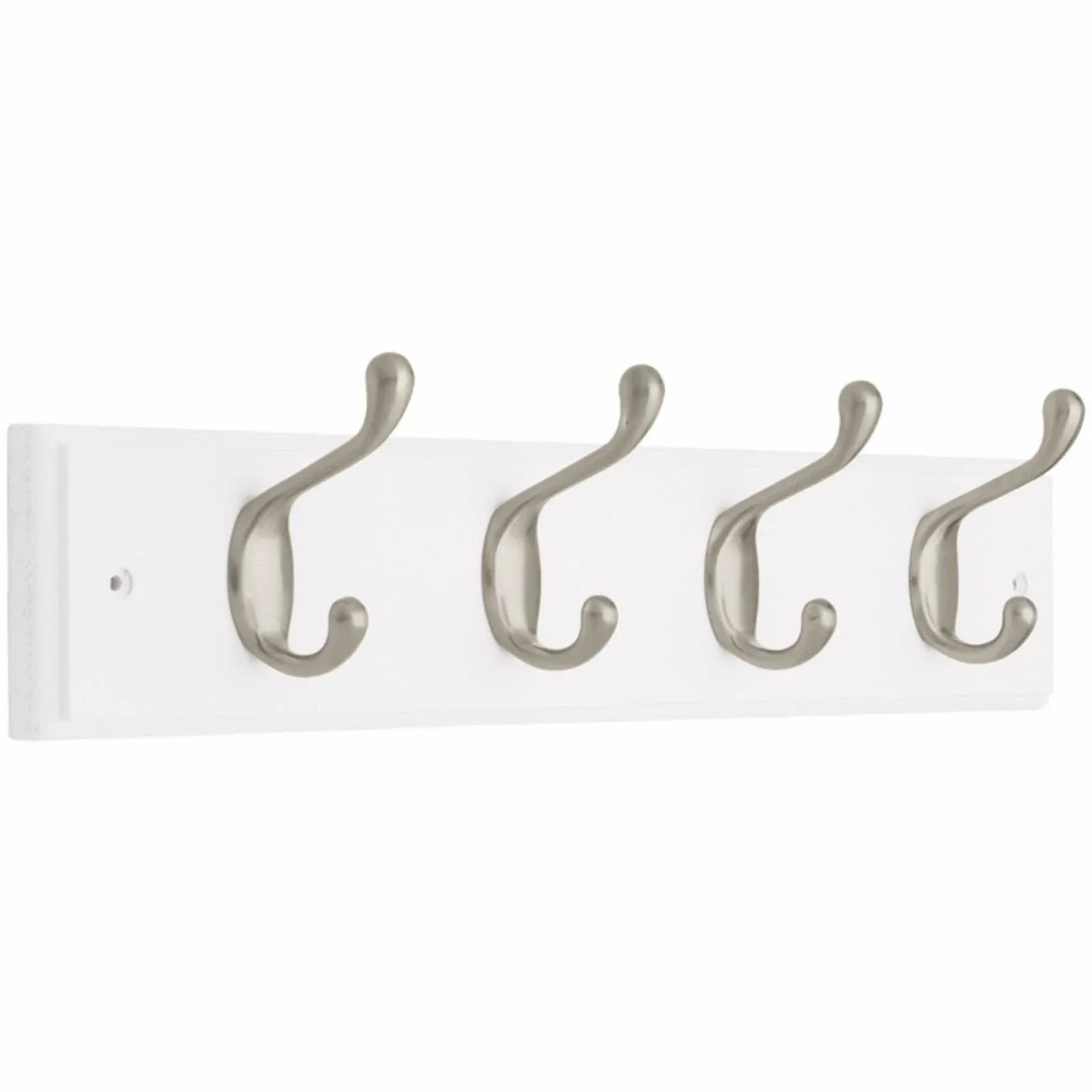 Liberty Hardware 129849 Hook Rail, Flat White & Satin Nickel