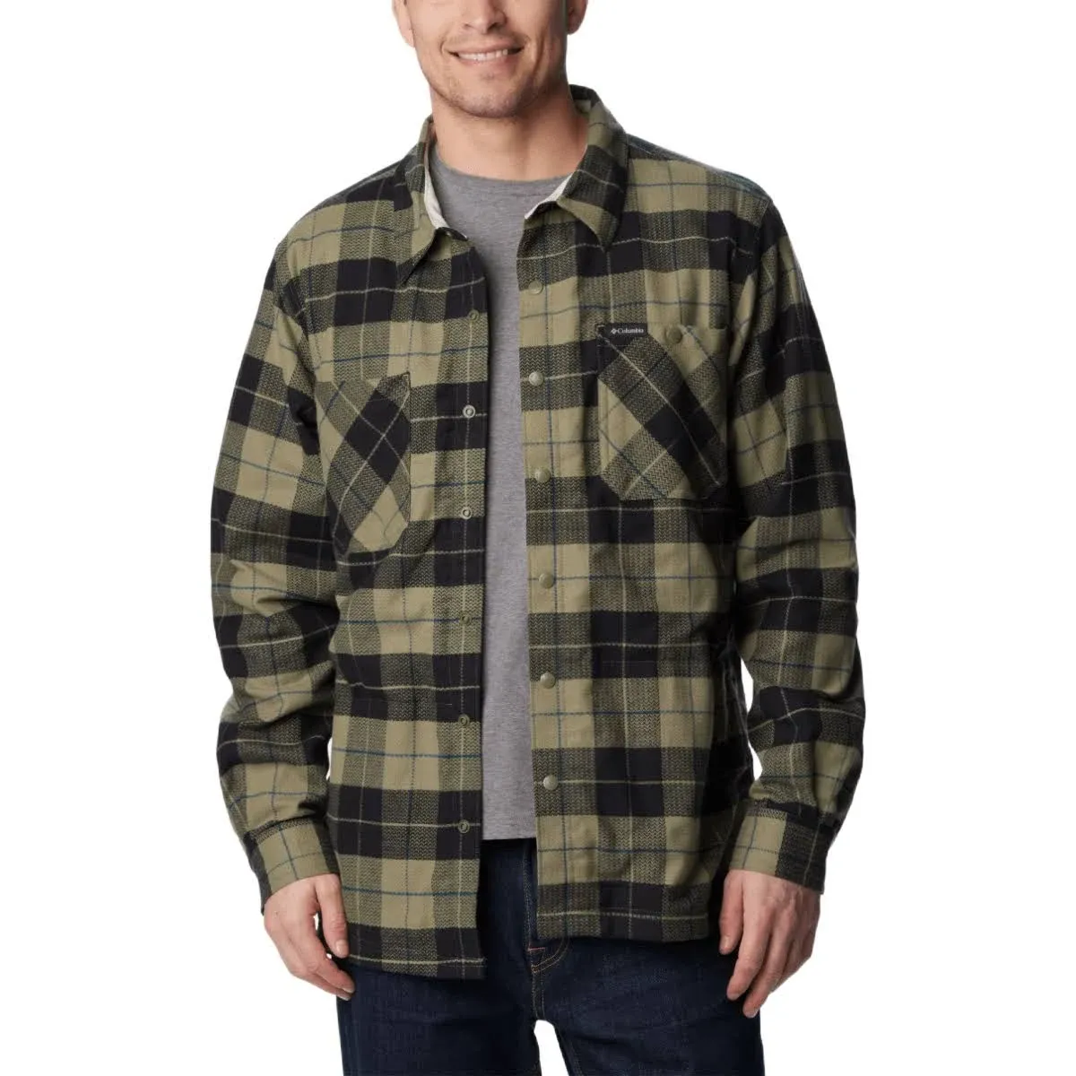 Columbia Cornell Woods Fleece Lined Shirt Jacket - Men's Stone Green / Da S