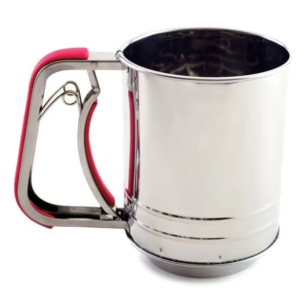 Norpro Stainless Steel Flour Sifter 3 Cup Squeeze Lever Style 3 Screen #138