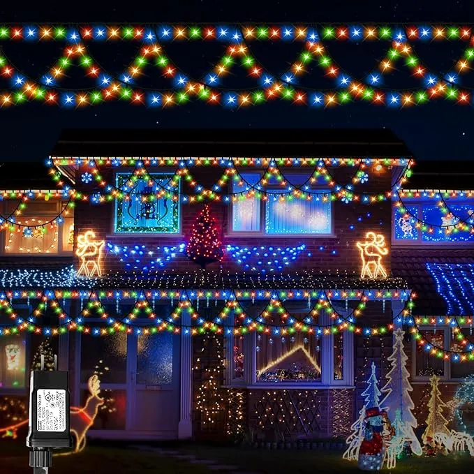 XTF2015 Christmas Lights Outdoor Color Changing 40ft 380 LED Christmas String ...