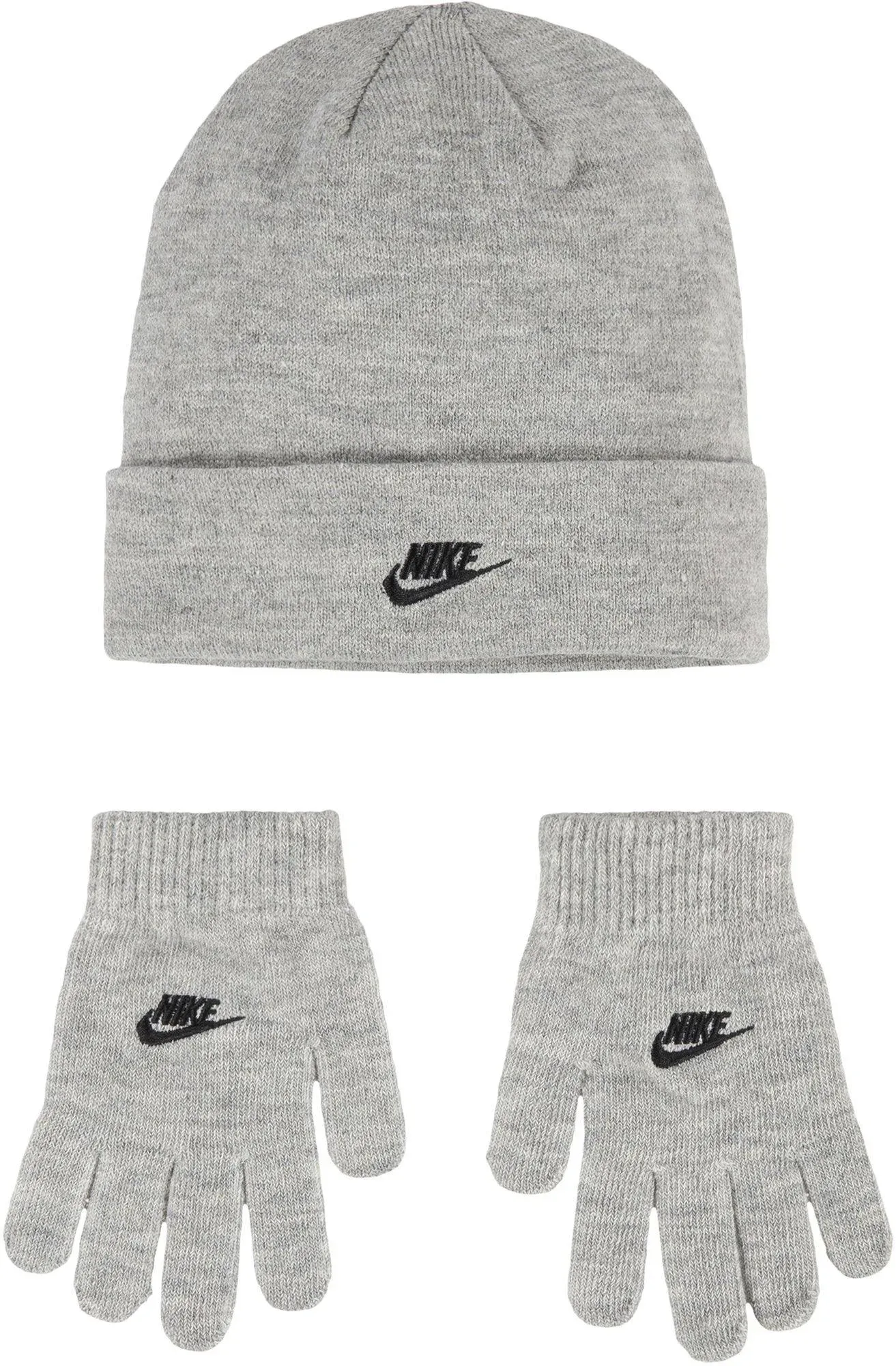 Nike Boys' Nan Futura Beanie Set, Dark Grey Heather