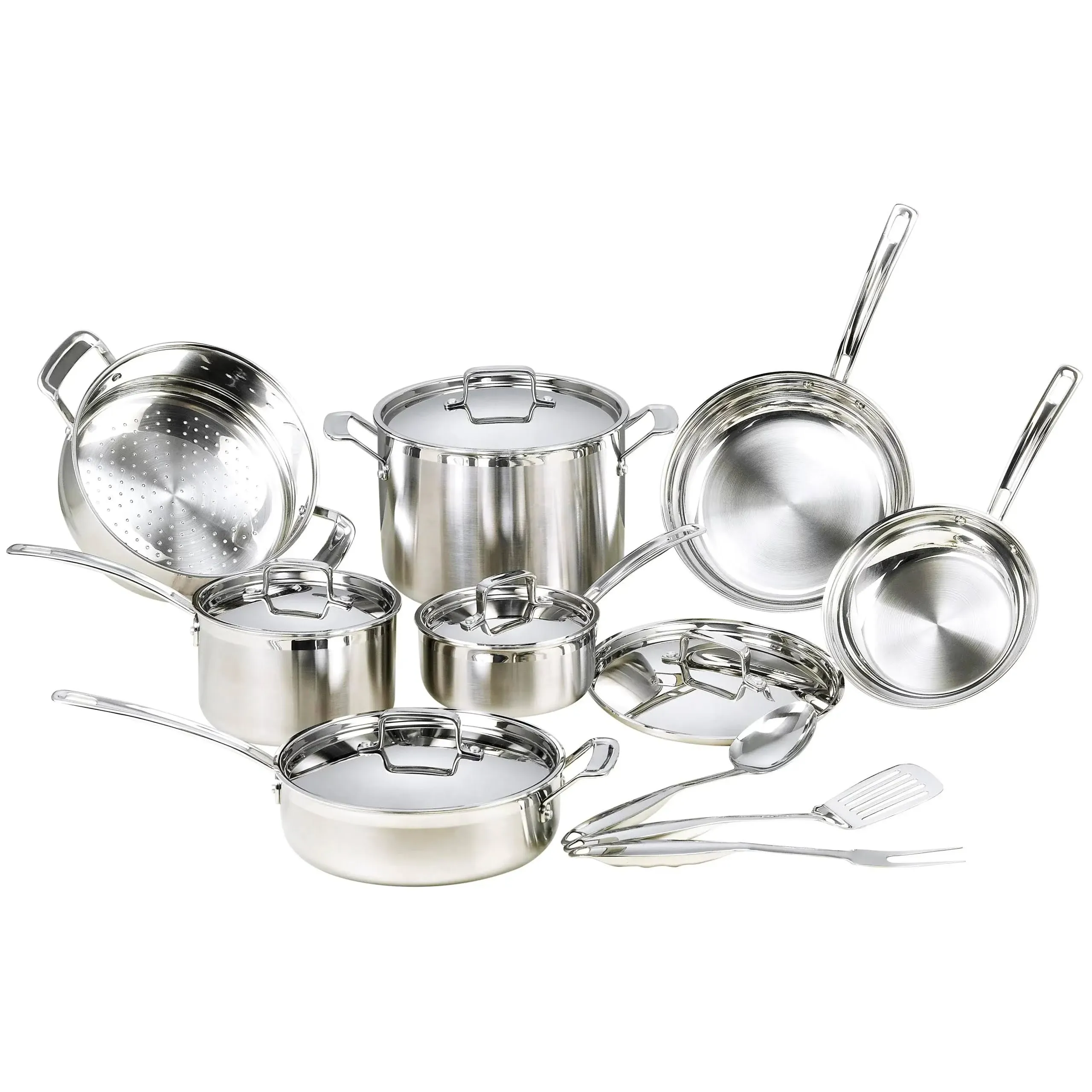 Mockins 15 Piece Premium Grade Stainless Steel Cookware Set